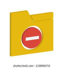 new awesome creative colorful technology vector illustration isometric user interface Folder delete icon design