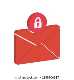 new awesome creative colorful technology vector illustration isometric user interface Mail lock icon design