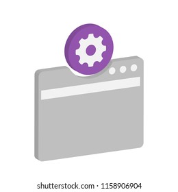 new awesome creative colorful technology vector illustration isometric user interface Browser Setting icon design