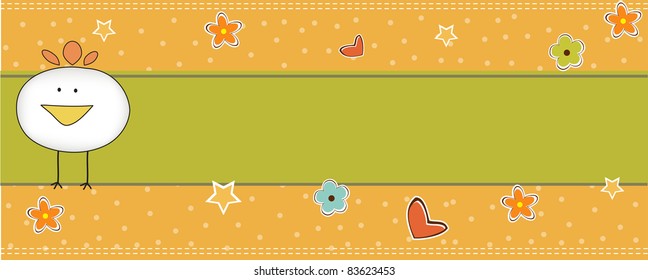 new baby announcement card with chicken