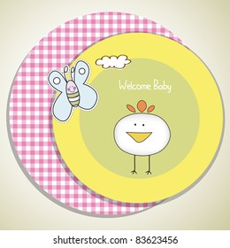 new baby announcement card with chicken
