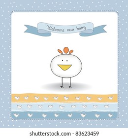 new baby announcement card with chicken