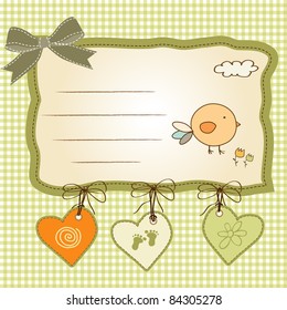 new baby announcement card with chicken