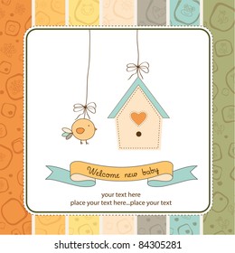 new baby announcement card with chicken