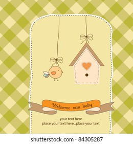 new baby announcement card with chicken