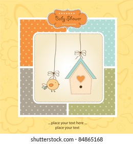 new baby announcement card with chicken