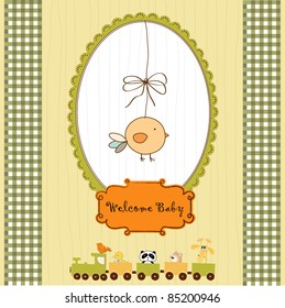 new baby announcement card with chicken