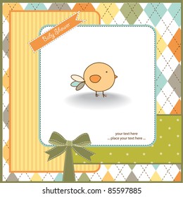 new baby announcement card with chicken