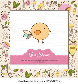 new baby announcement card with chicken