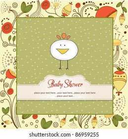 new baby announcement card with chicken