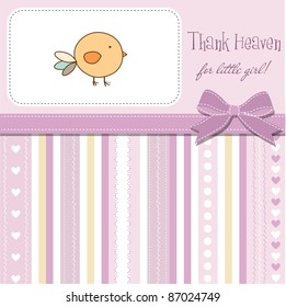 new baby announcement card with chicken