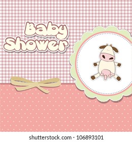 new baby announcement card with cow