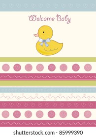 new baby announcement card with duck