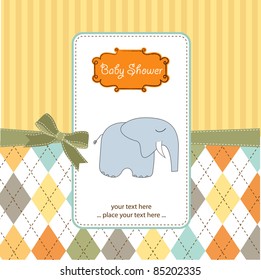 new baby announcement card with elephant