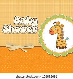 new baby announcement card with giraffe