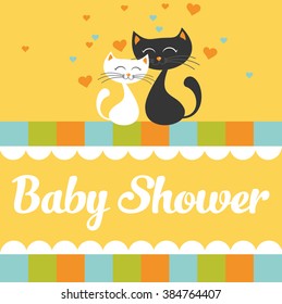 new baby announcement card.Vector Illustration