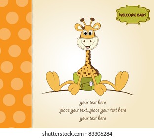 new baby announcement with baby giraffe