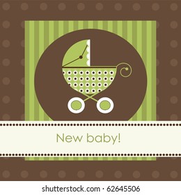 New baby arrival card, vector