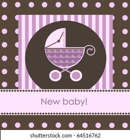 New baby arrival card, vector