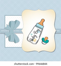 new baby  boy announcement card