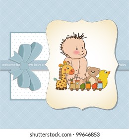 new baby  boy announcement card