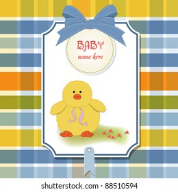 new baby card with little duck