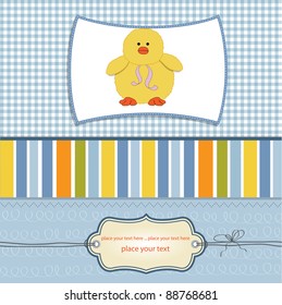 new baby card with little duck