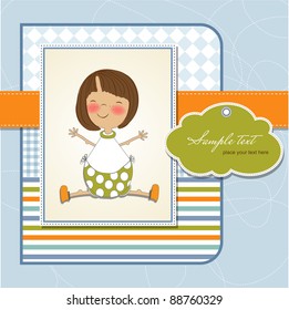 new baby girl announcement card