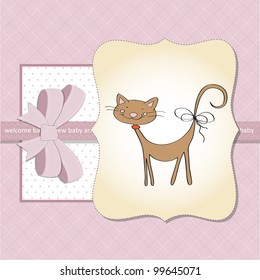 new baby girl announcement card