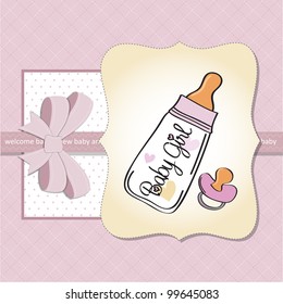 new baby girl announcement card