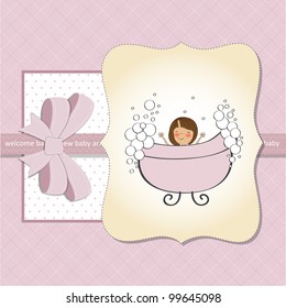 new baby girl announcement card