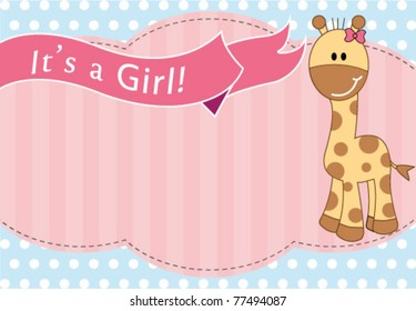 New Baby Girl Arrival Card