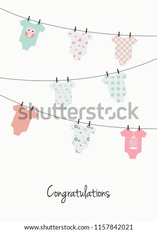 New Baby Girl Congratulations Card Pink Stock Vector Royalty Free