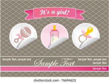 New baby girl invitation