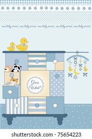 new baby greeting card with nice little closed