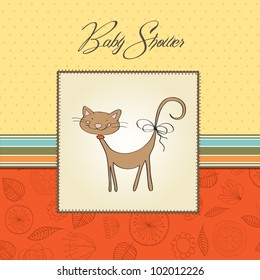 new baby shower card with cat