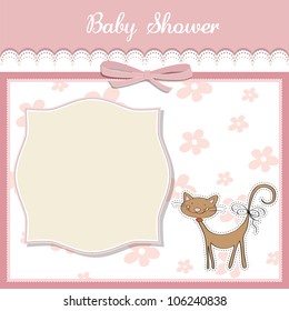 new baby shower card with cat
