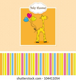 new baby shower card with giraffe