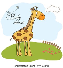 new baby shower card with giraffe