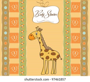 new baby shower card with giraffe