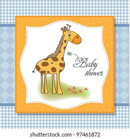 new baby shower card with giraffe