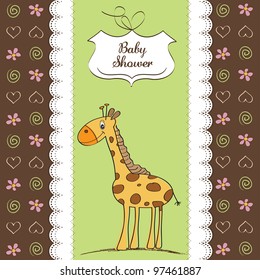 new baby shower card with giraffe