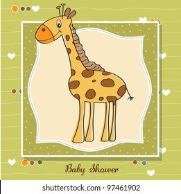 new baby shower card with giraffe
