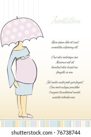 new baby shower invitation with pregnant expectant mother
