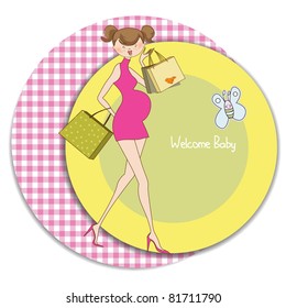 new baby shower invitation with pregnant expectant mother