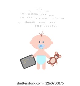 New babyborn learning programming, kids coding