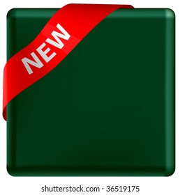 New. Background with color ribbon.  Vector illustration.