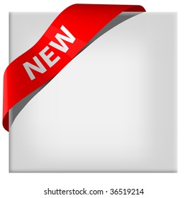 New. Background with color ribbon.  Vector illustration.