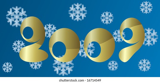 New background with snowflakes and the date