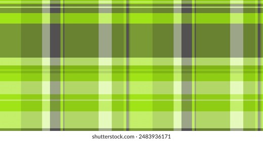 New background textile check, scarf plaid seamless fabric. Smooth vector pattern texture tartan in lime and green colors palette.